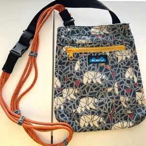 Kavu Geometric Bear Pattern Crossbody Bag
